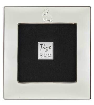 Tizo 4 x 4 Inch Bunny Sterling Silver Picture Frame 1807-44, MPN: 1807-44,