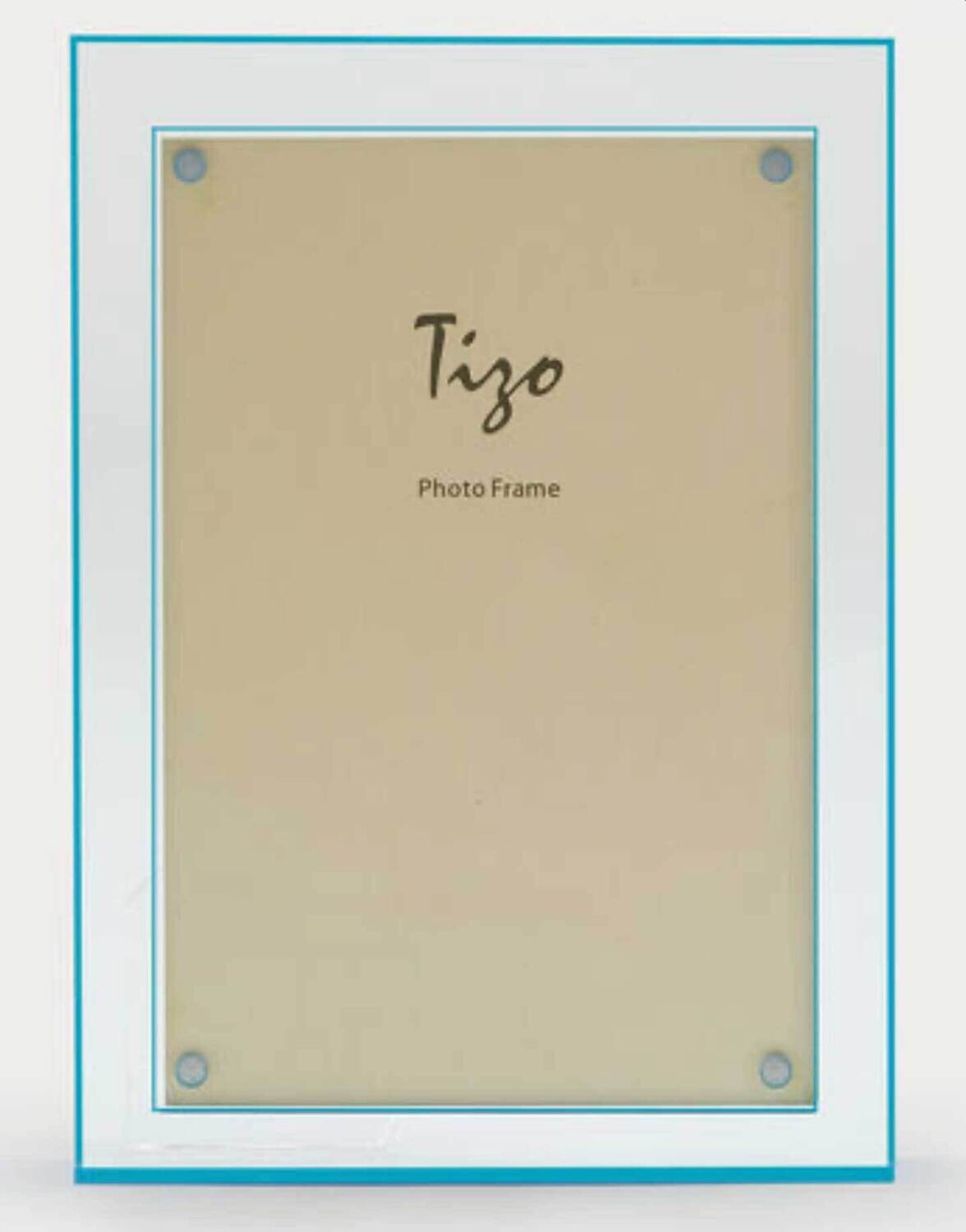 Tizo Turquoise Double Border 4 x 6 Inch Lucite Picture Frame HA193TR46