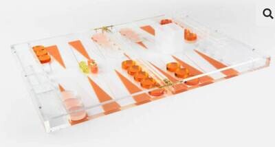 Tizo Acrylic Backgammon Clear Orange HA103CLBG, MPN: HA103CLBG,