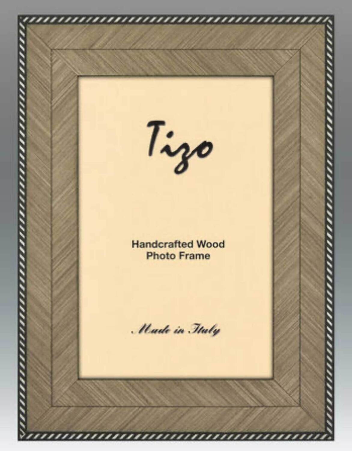 Tizo Wide Grey Zebra Border Wooden Picture Frame 5 x 7 Inch OBL30GY-57, MPN: OBL30GY-57,