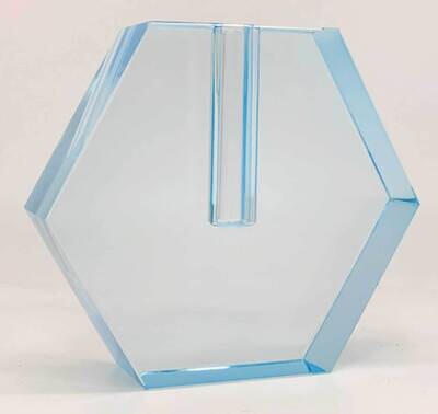 Tizo Hex Glass Vase Flat Blue Large PH482VSBL, MPN: PH482VSBL,