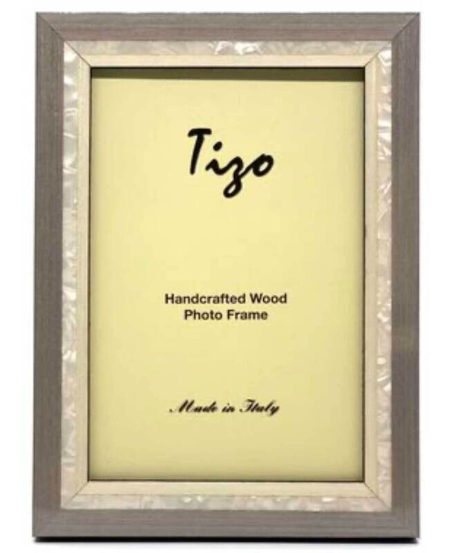 Tizo Grey Mother of Pearl Wooden Picture Frame 5 x 7 Inch ST20GRY-57