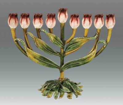 Tizo Menorah Tulip Enamel Jeweled RS339CS, MPN: RS339CS,