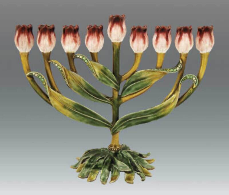 Tizo Menorah Tulip Enamel Jeweled RS339CS