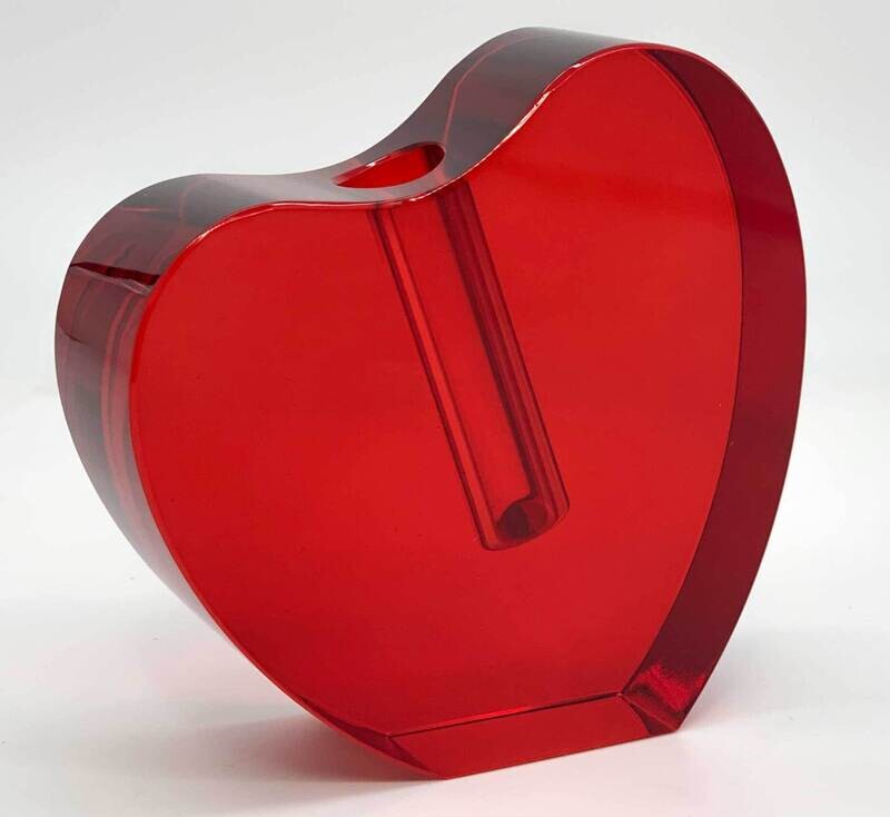 Tizo Heart Vase Red Large Crystal PH395VSRD
