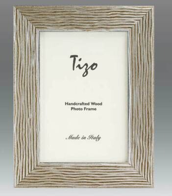 Tizo Silver Ridged Border Wooden Picture Frame 4 x 6 Inch 200SIL46, MPN: 200SIL46,