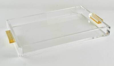 Tizo Lucite Gold Handle Tray Platter Large HA216GDTY, MPN: HA216GDTY,
