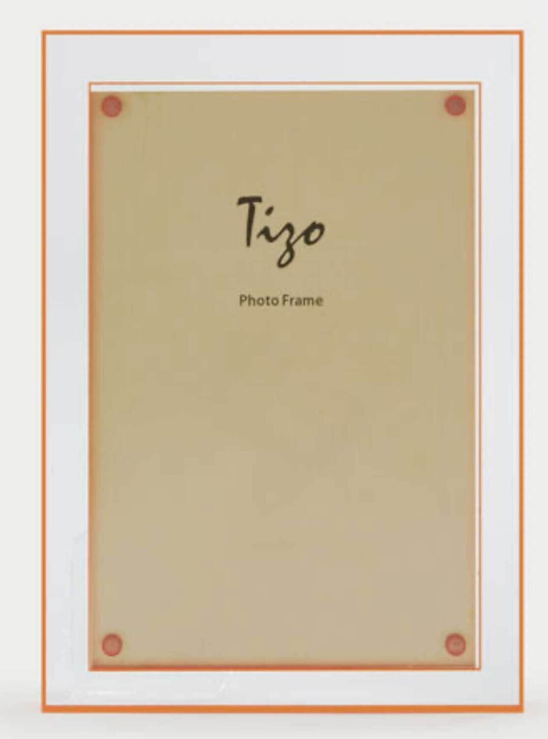 Tizo Org Double Border 5 x 7 Inch Lucite Picture Frame HA193OR57, MPN: HA193OR57,