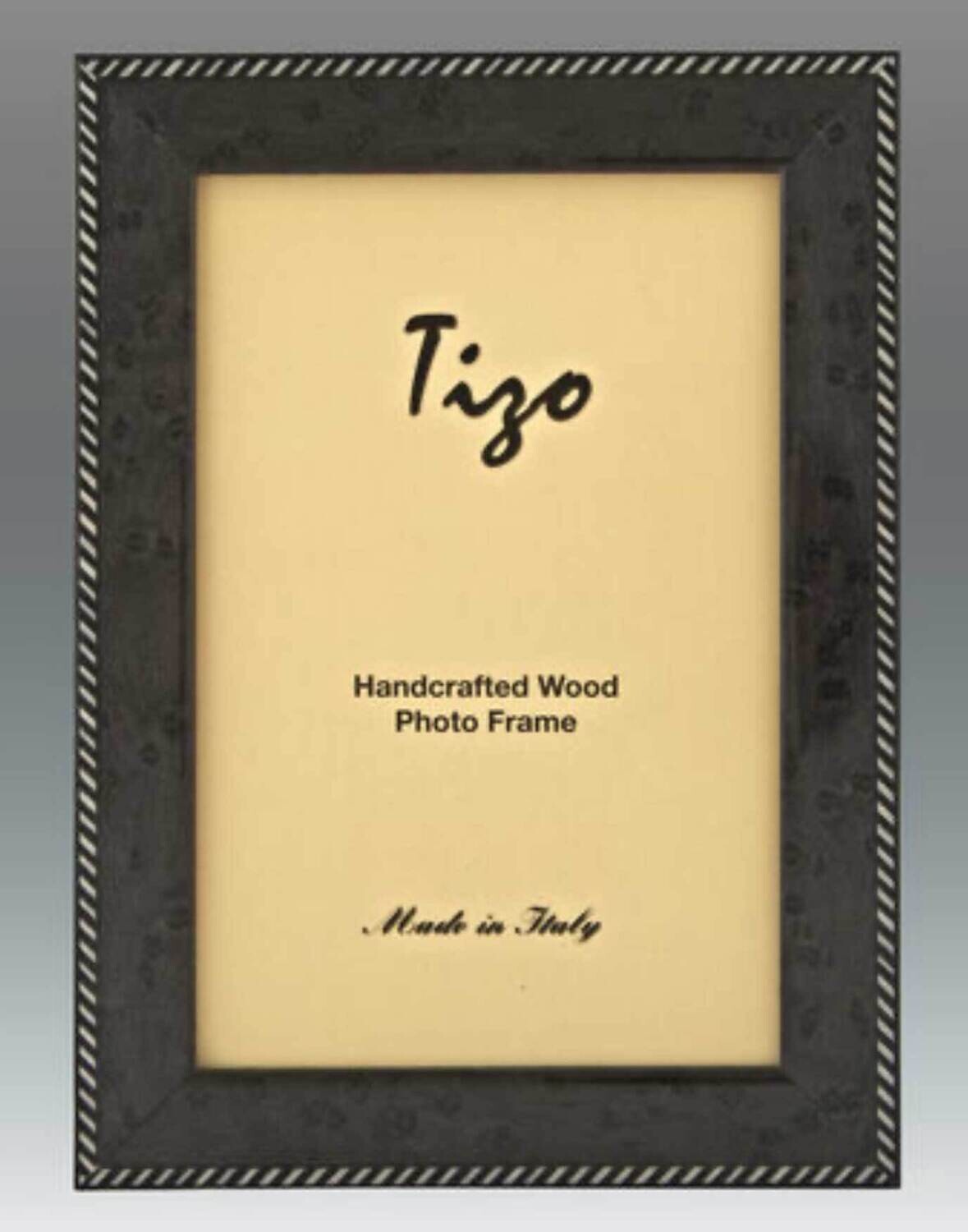 Tizo Grey Zebra Border Wooden Picture Frame 5 x 7 Inch OBL20GY-57, MPN: OBL20GY-57,