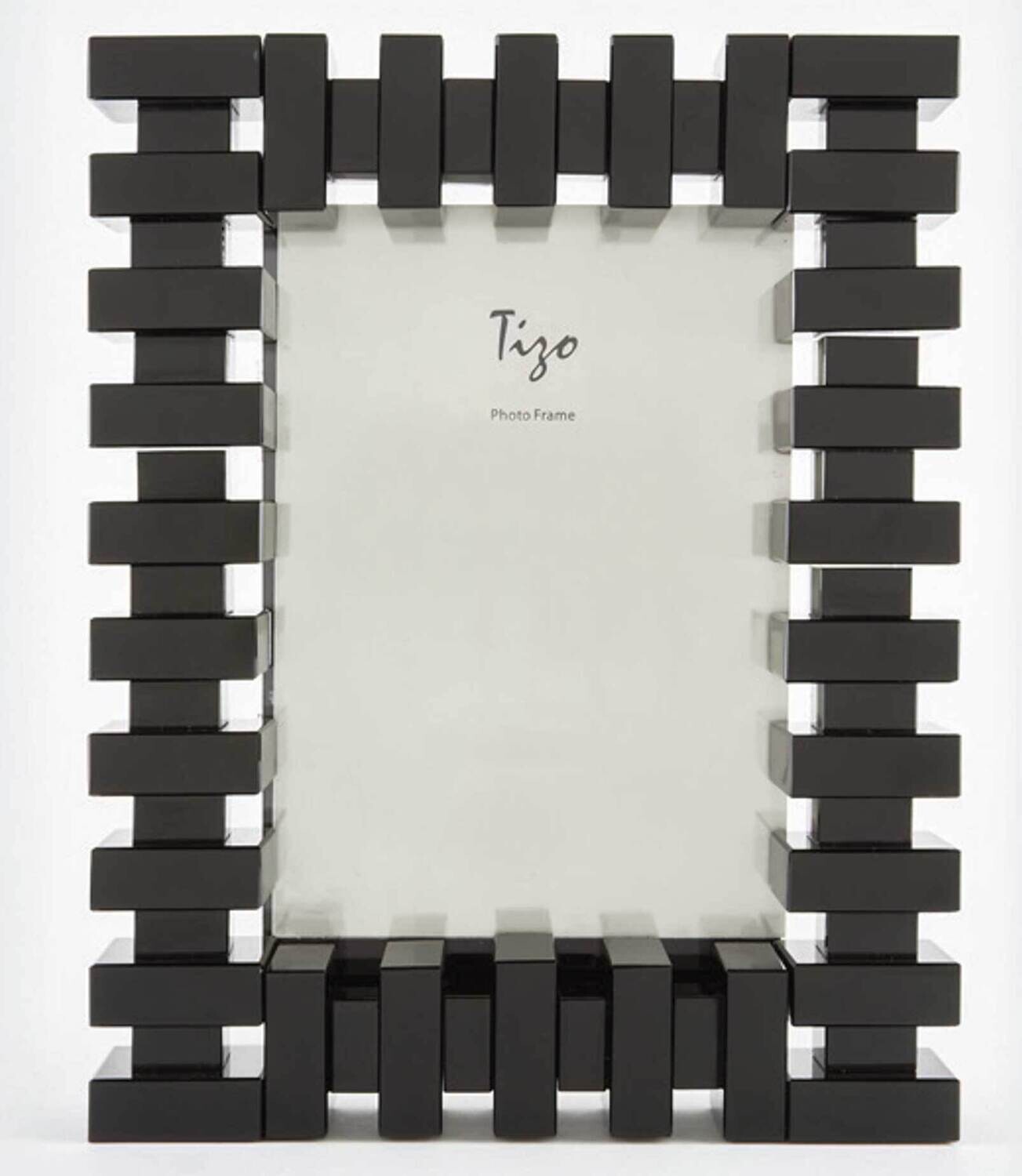 Tizo Block Black Crystal Glass Picture Frame 4 x 6 Inch PH1850BK46, MPN: PH1850BK46,