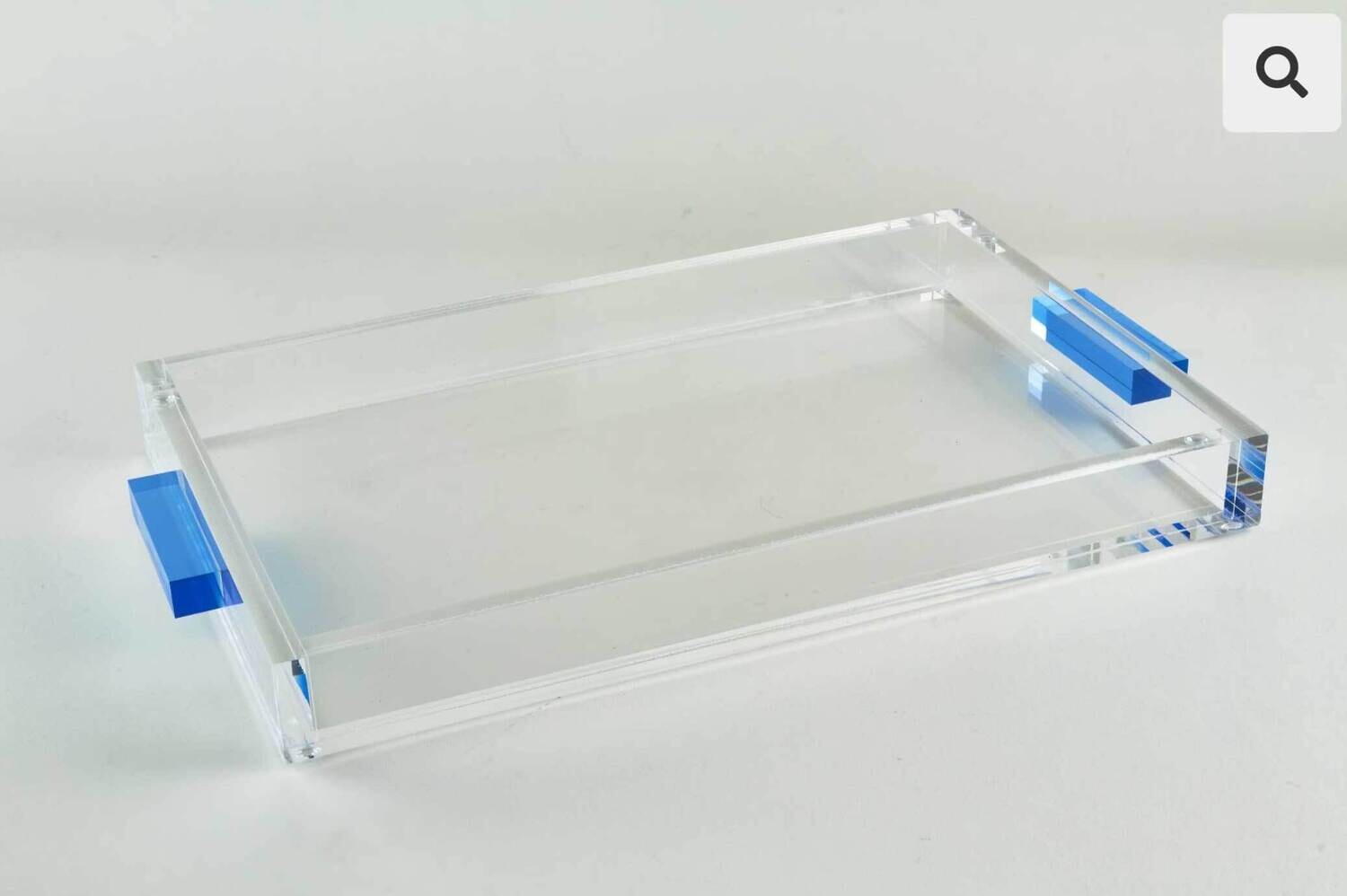 Tizo Lucite Blue Handle Tray Platter 12 x 8 Inch HA215BLTY, MPN: HA215BLTY,