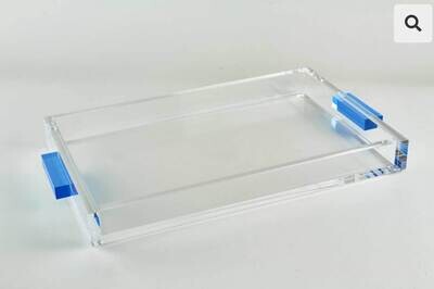 Tizo Lucite Blue Handle Tray Platter 12 x 8 Inch HA215BLTY, MPN: HA215BLTY,