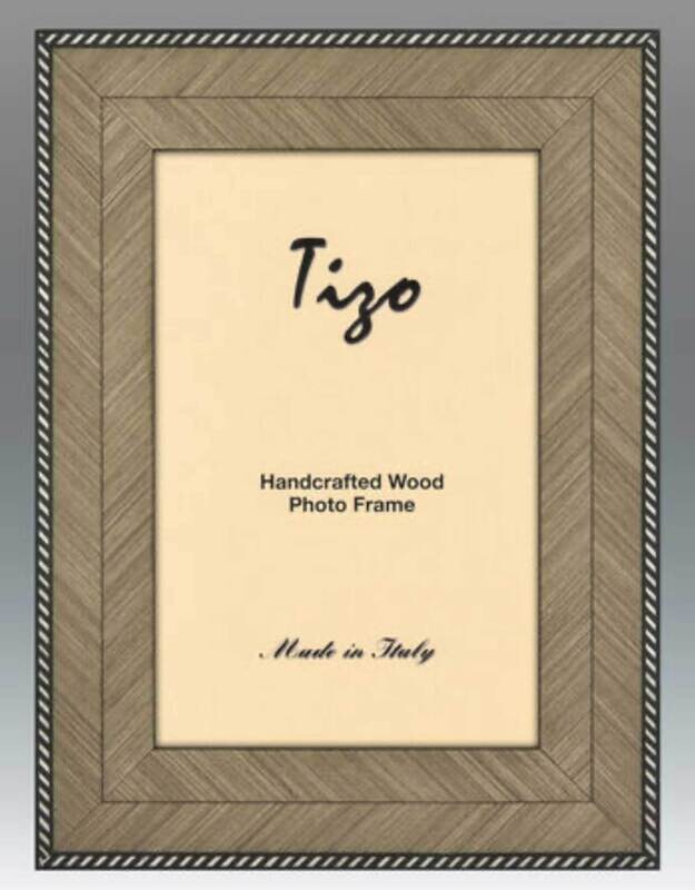 Tizo Wide Grey Zebra Border Wooden Picture Frame 8 x 10 Inch OBL30GY-80