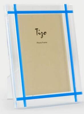Tizo Blue Inlay 4 x 6 Inch Lucite Picture Frame HA191BL46, MPN: HA191BL46,
