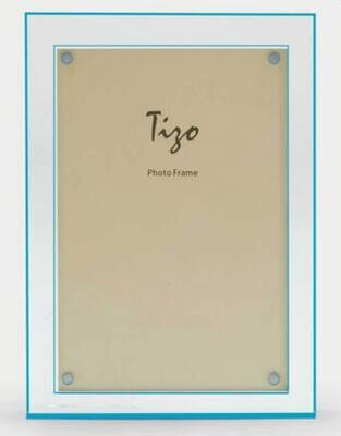 Tizo Turquoise Double Border 5 x 7 Inch Lucite Picture Frame HA193TR57, MPN: HA193TR57,