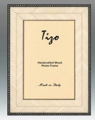 Tizo Wide White Zebra Border Wooden Picture Frame 5 x 7 Inch OBL30WH-57, MPN: OBL30WH-57,