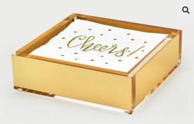 Tizo Lucite Cocktail Gold Napkin Holder HA190GDNP, MPN: HA190GDNP,