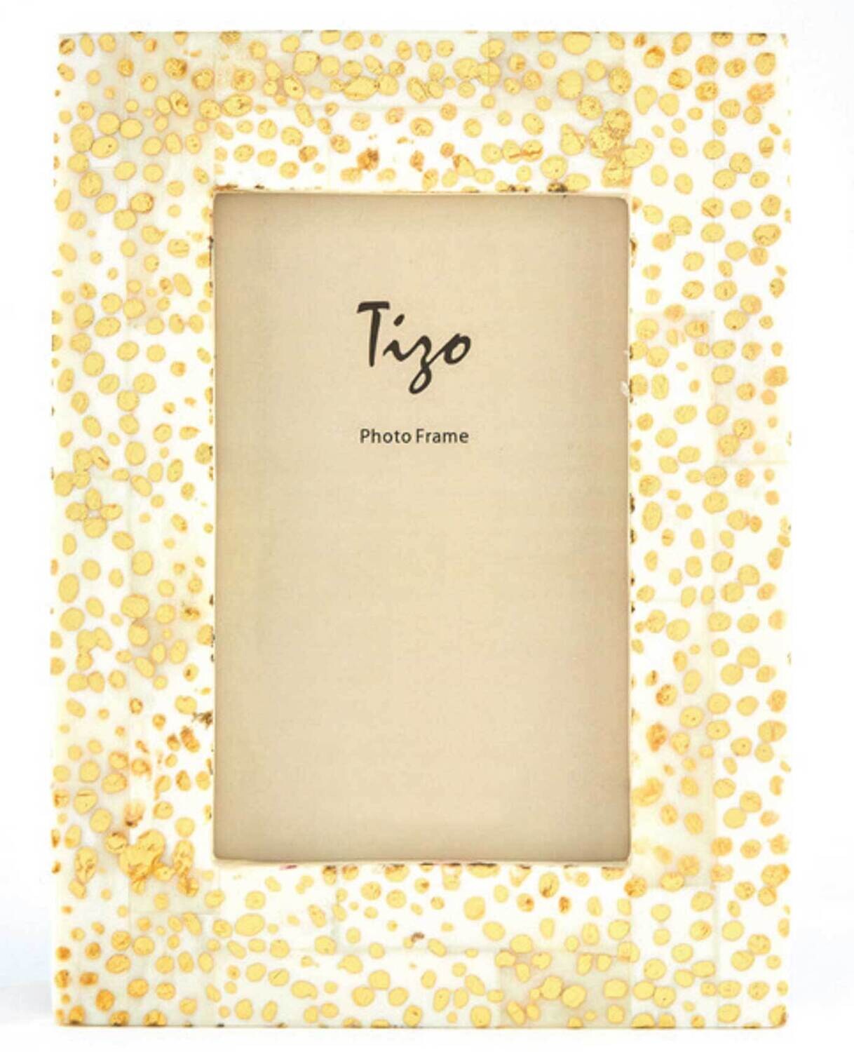 Tizo Gold Dots 4 x 6 Inch Horn Picture Frame W440-46