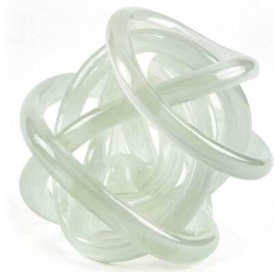 Tizo Glass Knot White Handblown P117WHKNT, MPN: P117WHKNT,