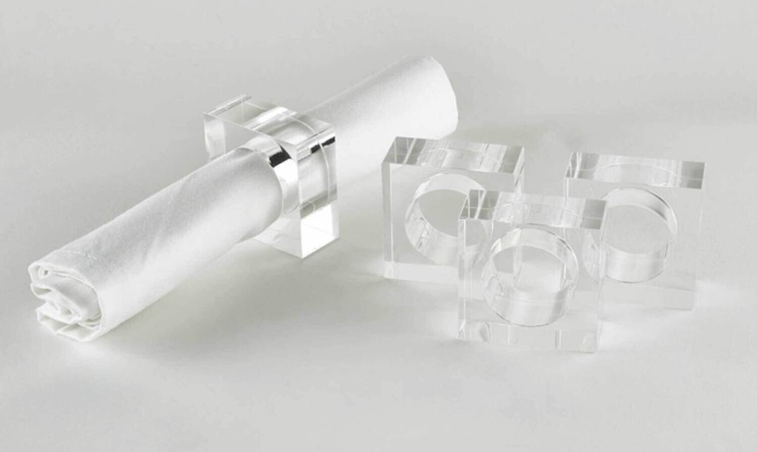 Tizo Acrylic Napkin Ring Clear Set of 4 HA225CLNR, MPN: HA225CLNR,