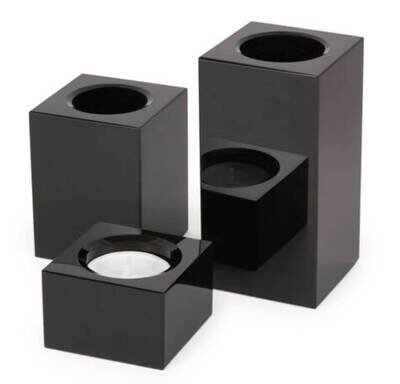 Tizo Tealite Holder Black Medium Size Crystal PH142BKCS, MPN: PH142BKCS,