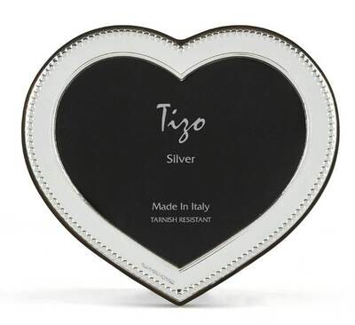 Tizo Heart Picture Frame 2 x 3 Inch Silver-Plated Beaded 1407-23, MPN: 1407-23,