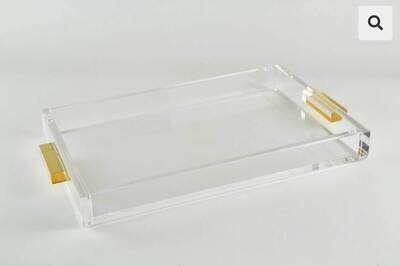 Tizo Lucite Gold Handle Tray Platter 12 x 8 Inch HA215GDTY, MPN: HA215GDTY,