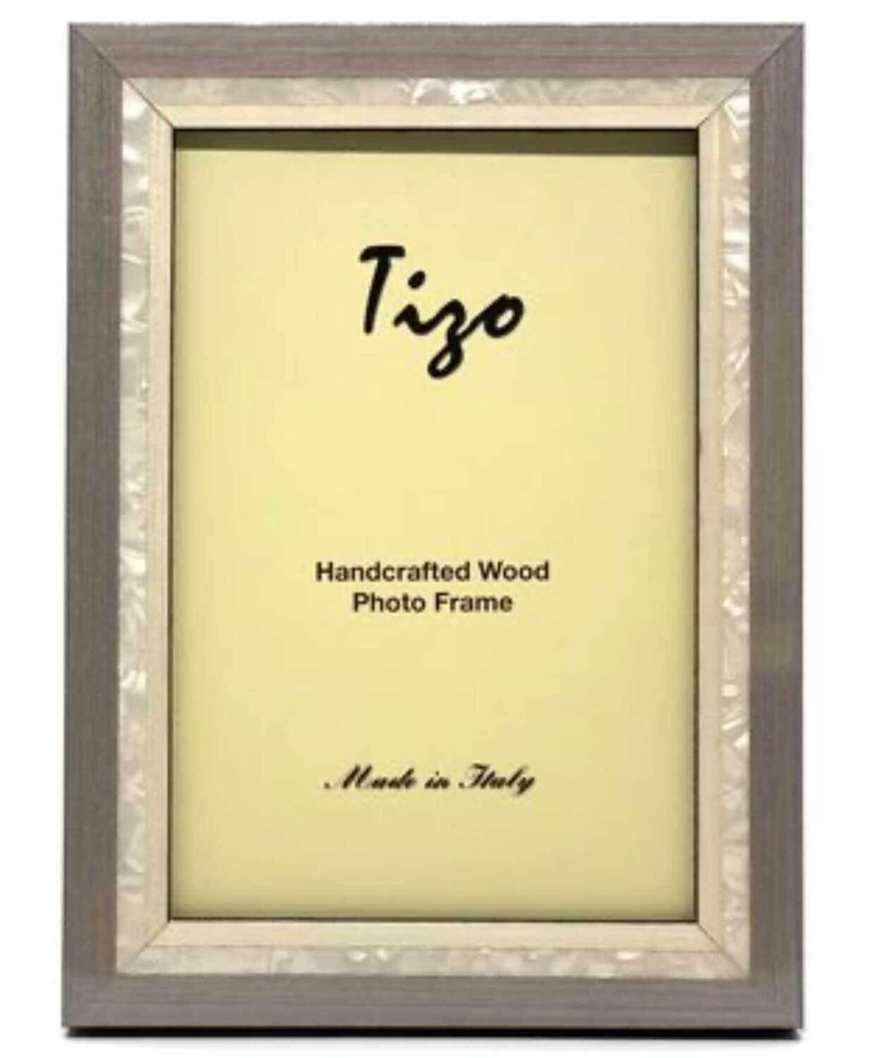 Tizo Grey Mother of Pearl Wooden Picture Frame 4 x 6 Inch ST20GRY-46
