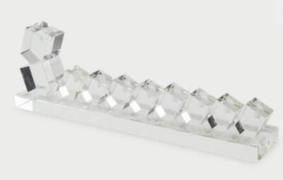 Tizo Dreidel Menorah Clear Glass PHMEN-246, MPN: PHMEN-246,