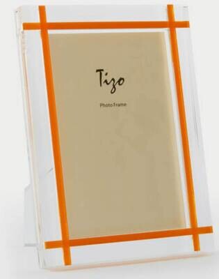 Tizo Orange Inlay 5 x 7 Inch Lucite Picture Frame HA191OR57, MPN: HA191OR57,