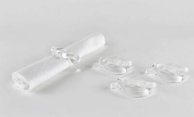 Tizo Acrylic Napkin Ring Knot Set of 4 HA226CLNR, MPN: HA226CLNR,