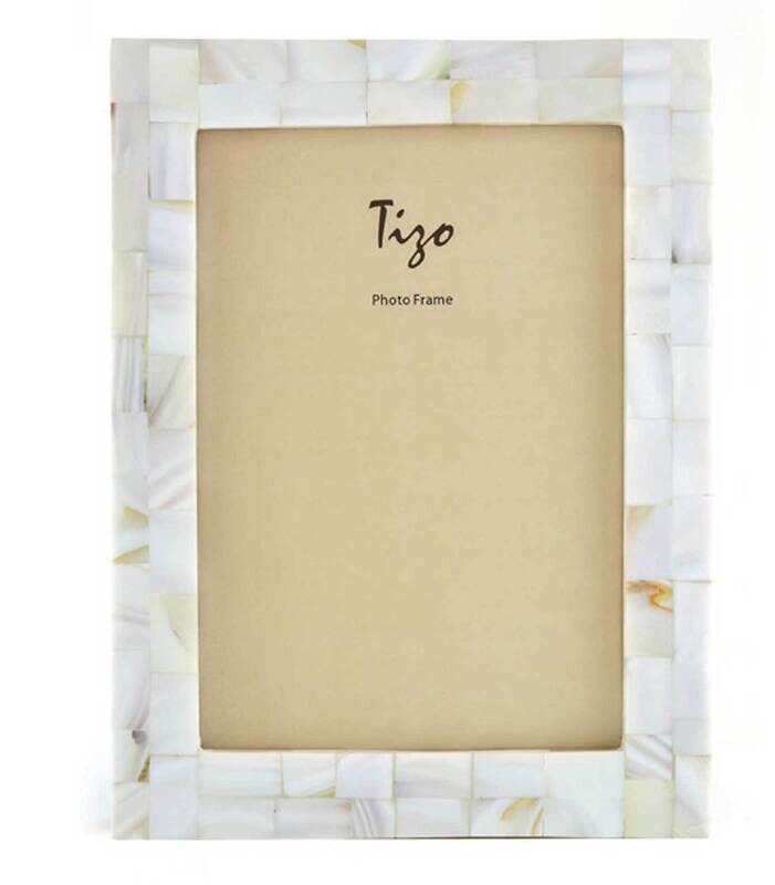 Tizo Mother of Pearl Picture Frame White 4 x 6 Inch W443WHT46