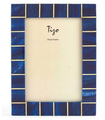 Tizo Dark Blue 4 x 6 Inch Horn Picture Frame W445BLU46, MPN: W445BLU46,