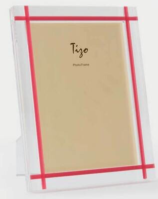 Tizo Pink Inlay 5 x 7 Inch Lucite Picture Frame HA191PK57, MPN: HA191PK57,