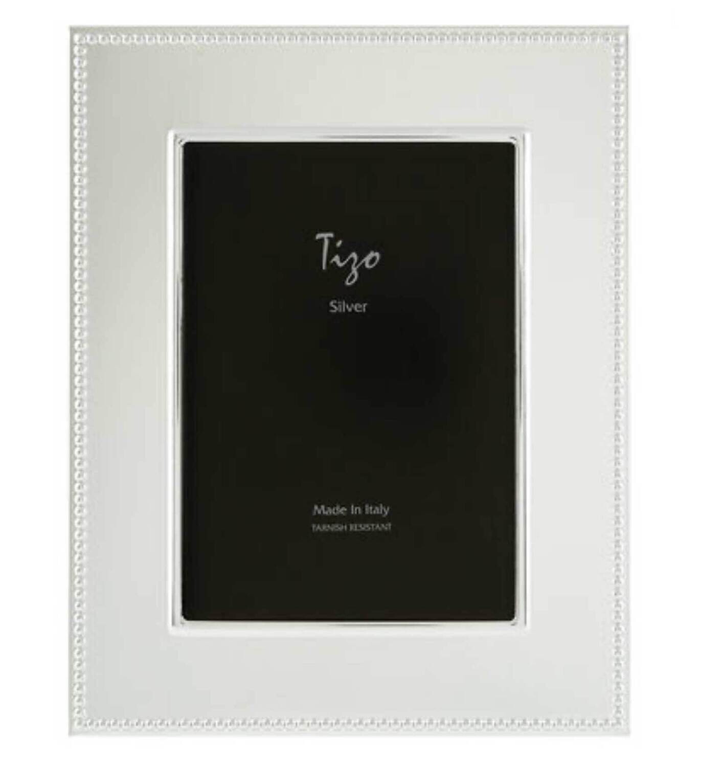 Tizo Wide Beaded Silver Plated Picture Frame 4 x 6 Inch 1315-46, MPN: 1315-46,