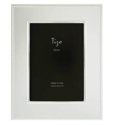 Tizo Wide Beaded Silver Plated Picture Frame 4 x 6 Inch 1315-46, MPN: 1315-46,