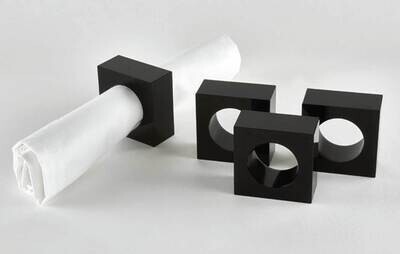 Tizo Acrylic Napkin Ring Black Set of 4 HA225BKNR, MPN: HA225BKNR,