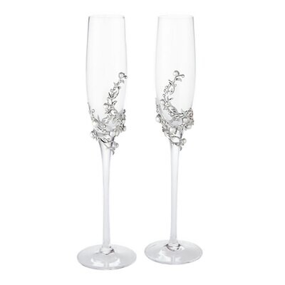 Olivia Riegel Silver Eleanor Flute Set of 2 FL2301, MPN: FL2301, 851090000421