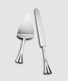 Mary Jurek Stainless Cake &amp; Knife Set 12&quot; &amp; 8 1/2&quot; L GNKO008, MPN: GNKO008,