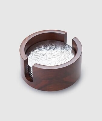 Mary Jurek Ind.Rosewood 6 Pc Croc Coaster Set 5&quot; D HKN002, MPN: HKN002,