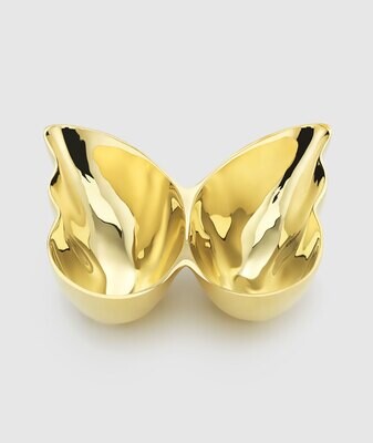 Mary Jurek Butterfly 2 Part Bowl Yellow Metal 7 1/2&quot; x 7 1/2&quot; x 2&quot;H NBFY001, MPN: NBFY001,