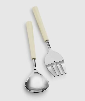 Mary Jurek Island Ivory Salad Set Stainless 11&quot; CNT006-I, MPN: CNT006-I,