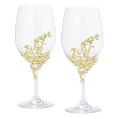 Olivia Riegel Gold Eleanor Stemware Set of 2 SW2300, MPN: SW2300,