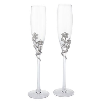 Olivia Riegel Silver Flora Flute Set of 2 FL2302, MPN: FL2302, 851090000438