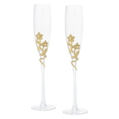 Olivia Riegel Gold Flora Flute Set of 2 FL2299, MPN: FL2299,