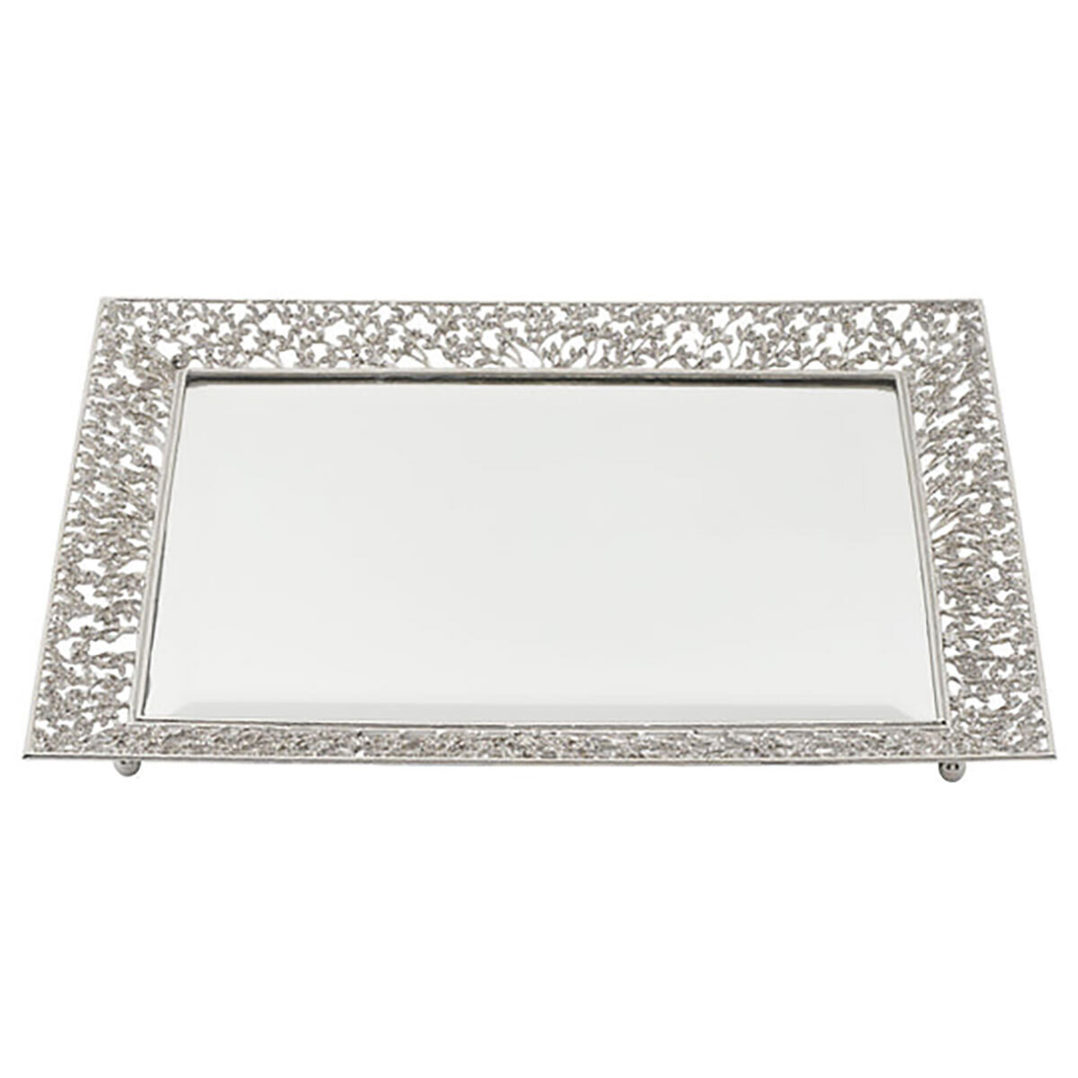 Olivia Riegel Silver Isadora Beveled Mirror Tray VT2203