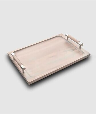 Mary Jurek White Wood Tray with Handles 17&quot; x 12&quot; x 2&quot;H HS011W, MPN: HS011W,
