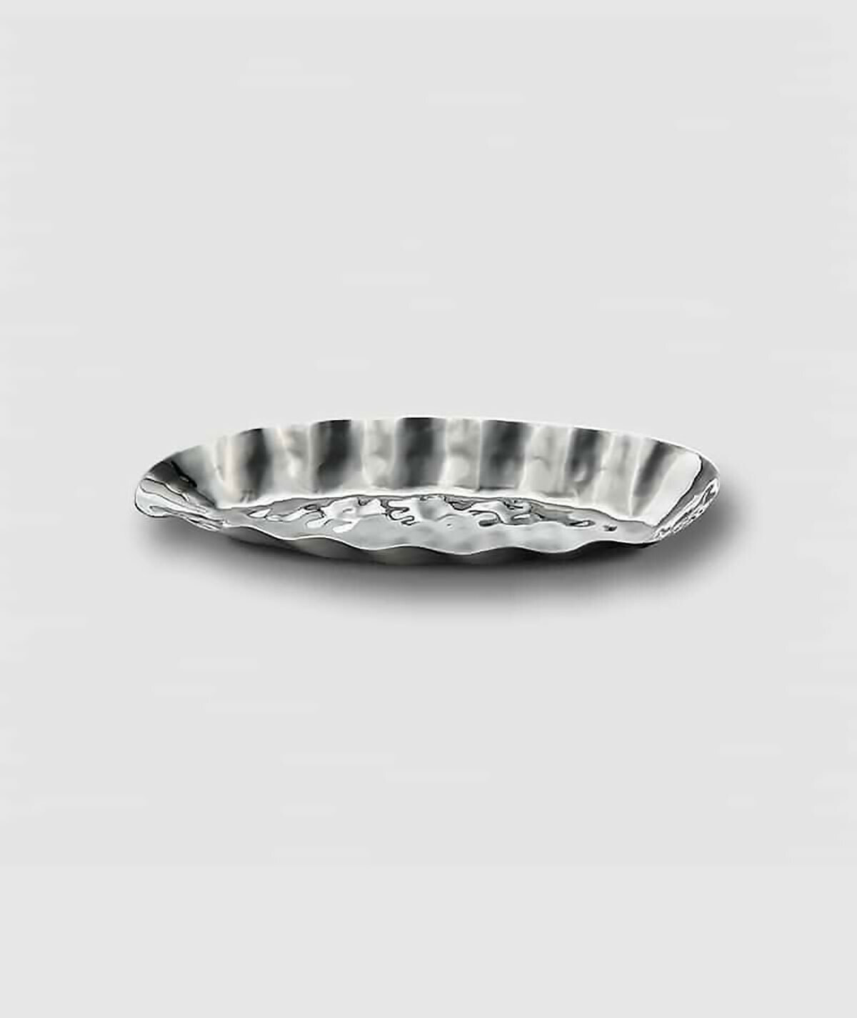 Mary Jurek Free Form Oval Stainless Tray 13" x 4 1/4" x 1 1/4" BLSMX004