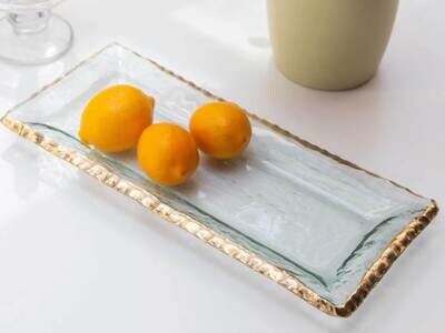 Annieglass Edgey Gold 13.5 Inch X 6 Inch Tray E214G, MPN: E214G, UPC: 690432214092