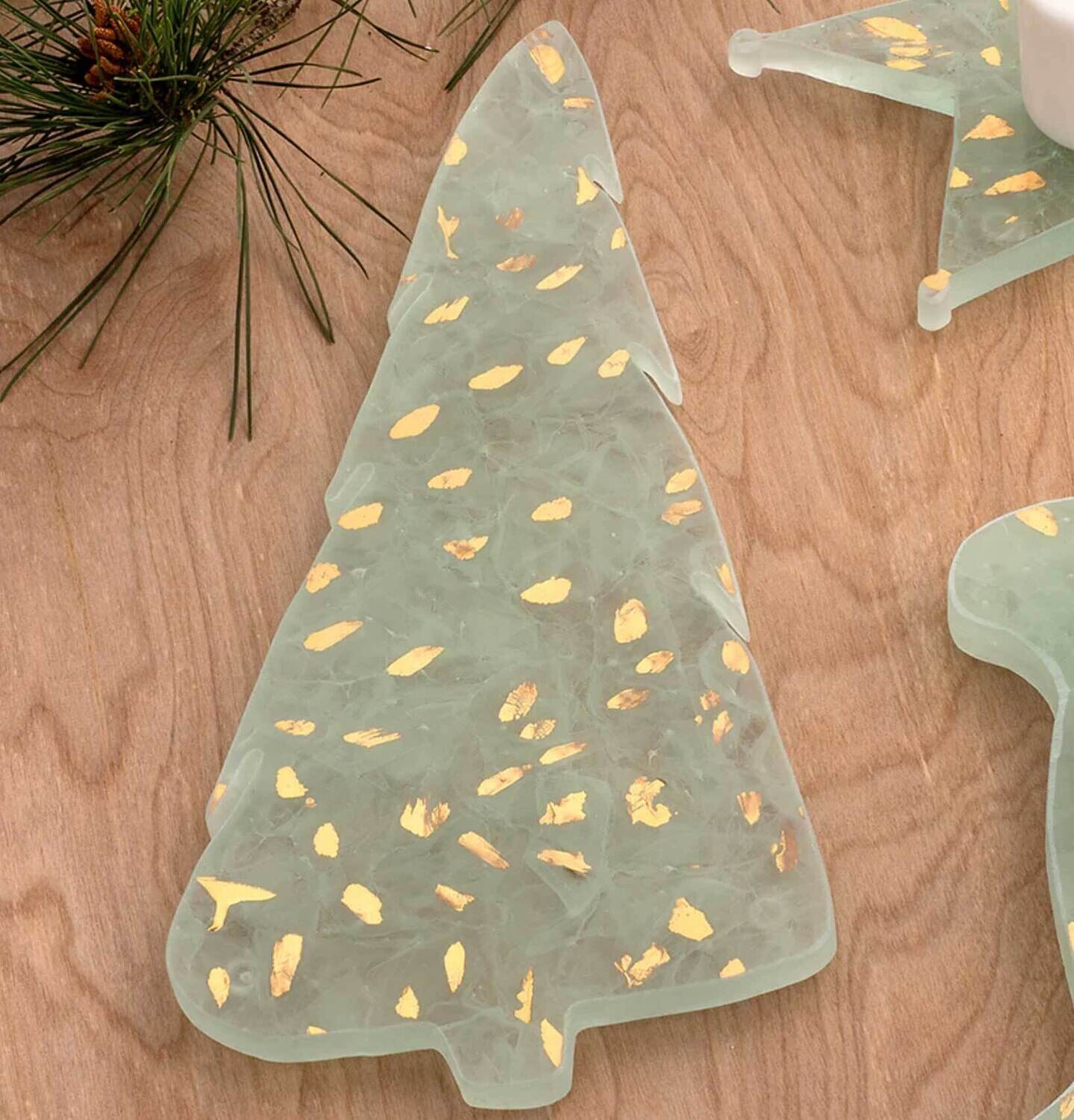 Annieglass Elements Holiday Tree Gold EL103, MPN: EL103, UPC: 690432103556